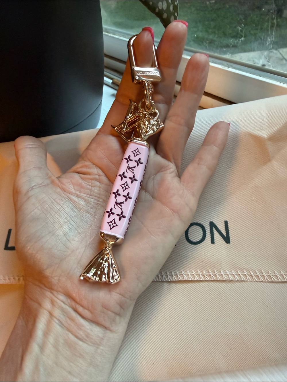 Pink Monogram Candy Charm Keychain - - Picture 3 of 3